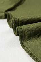 Textured Raglan Sleeve Pullover Sweatshirt - Fashionfitz