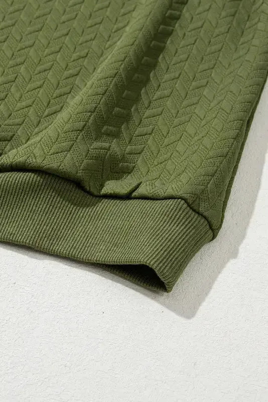 Textured Raglan Sleeve Pullover Sweatshirt - Fashionfitz