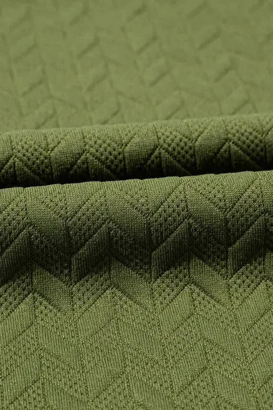 Textured Raglan Sleeve Pullover Sweatshirt - Fashionfitz