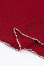 Textured Round Neck Long Sleeve Top - Fashionfitz