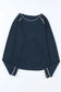 Textured round neck long sleeve top | fashionfitz