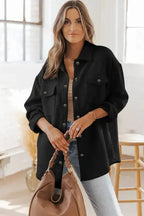 Textured Shacket - Flap Pocket - Fashionfitz