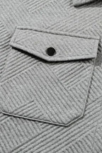 Textured Shacket - Flap Pocket - Fashionfitz