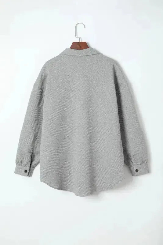 Textured Shacket - Flap Pocket - Fashionfitz