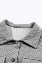 Textured Shacket - Flap Pocket - Fashionfitz