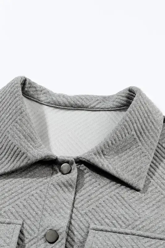 Textured Shacket - Flap Pocket - Fashionfitz