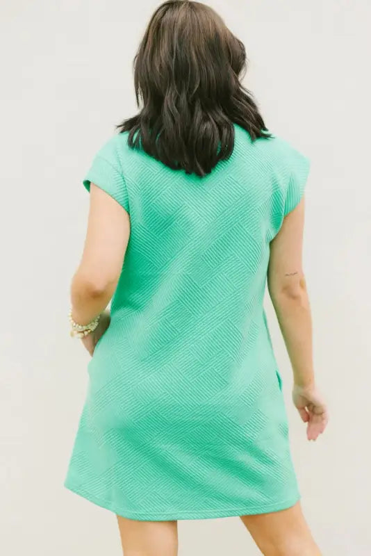 Textured t-shirt dress - mint green cap sleeve - dresses/t shirt dresses