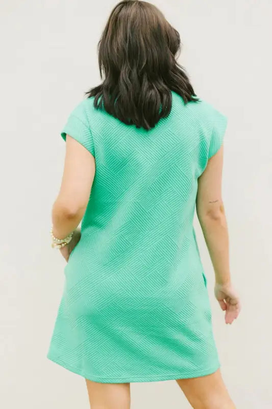 Textured t-shirt dress - mint green cap sleeve - dresses/t shirt dresses