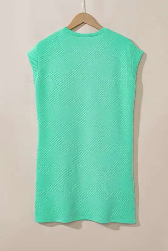 Textured t-shirt dress - mint green cap sleeve - dresses/t shirt dresses