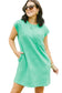 Textured t-shirt dress - mint green cap sleeve - dresses/t shirt dresses