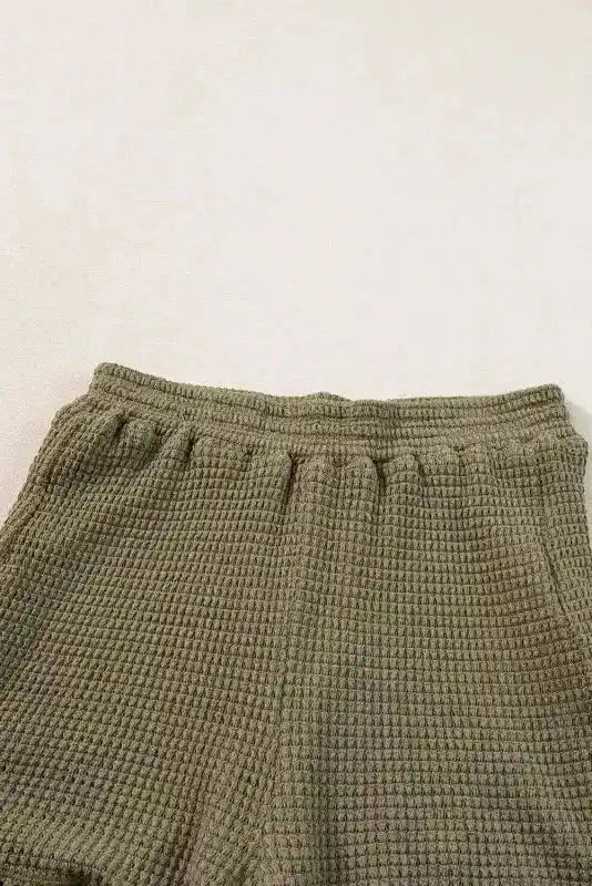 Textured Two Piece Shorts Set - Fashionfitz