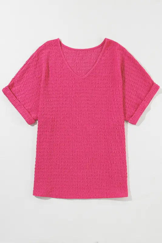 Textured v-neck t-shirt - t-shirts