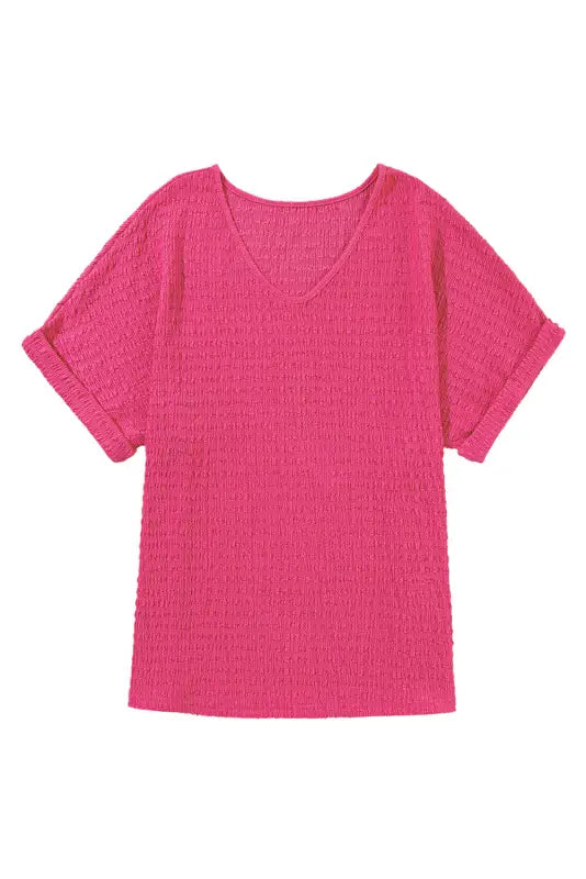 Textured v-neck t-shirt - t-shirts