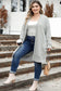 Thermal knit pocketed plus size cardigan