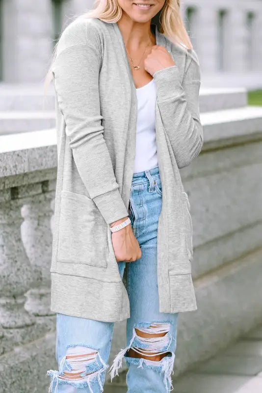 Thermal waffle knit cardigan | cozy & stylish | fashionfitz