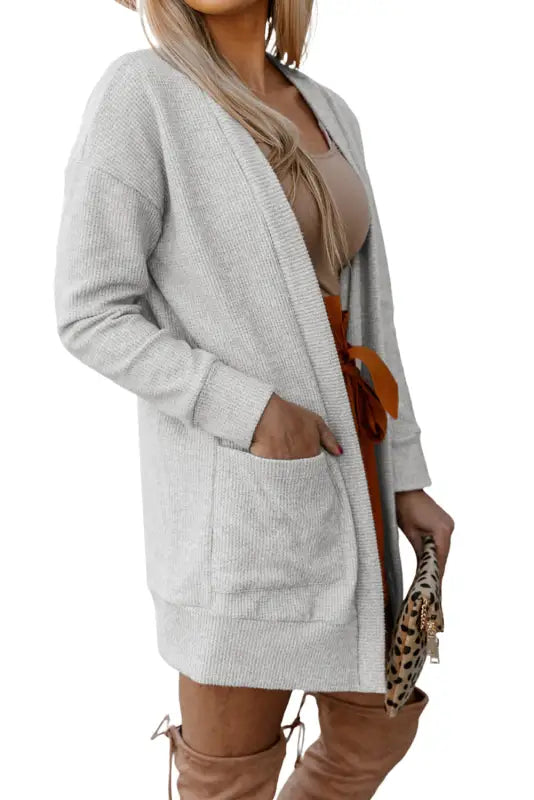 Thermal waffle knit cardigan | cozy & stylish | fashionfitz