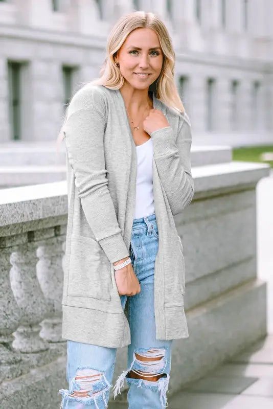 Thermal waffle knit cardigan | cozy & stylish | fashionfitz