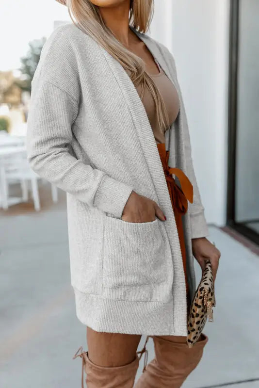 Thermal waffle knit cardigan | cozy & stylish | fashionfitz