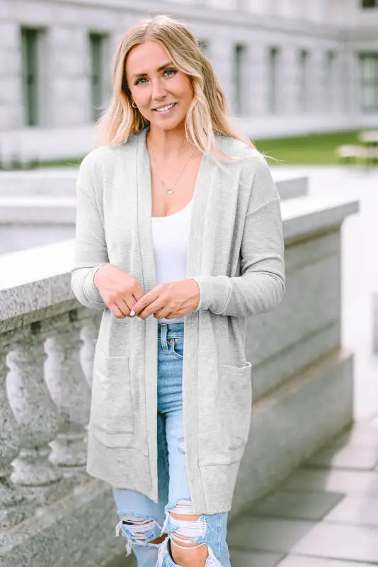 Thermal waffle knit cardigan | cozy & stylish | fashionfitz