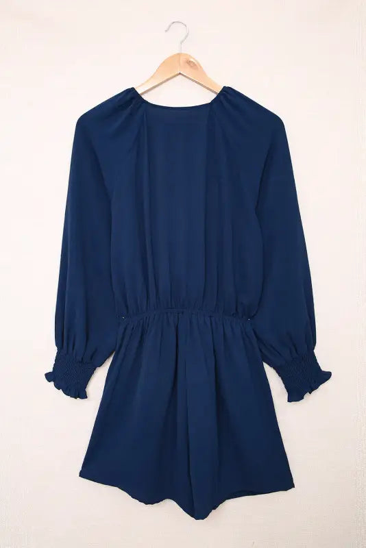 Tie-knot puff sleeve romper - rompers