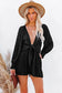 Tie-knot puff sleeve romper - rompers