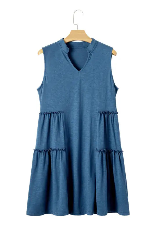 Tiered flowy sleeveless mini dress - dresses/mini dresses