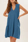 Tiered flowy sleeveless mini dress - sail blue / s / 65% polyester + 35% cotton - dresses/mini dresses