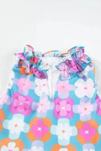 Tiered Maxi Dress - Sky Blue Floral Sleeveless - Fashionfitz