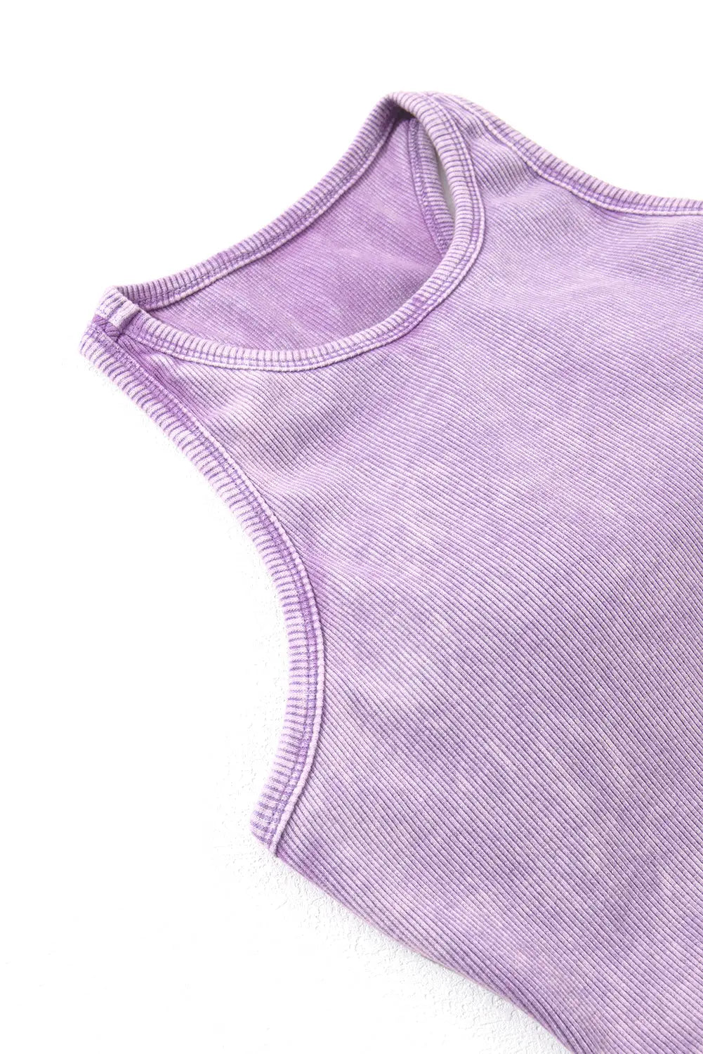 Tillandsia purple ribbed mineral wash racerback cropped tank top - tops
