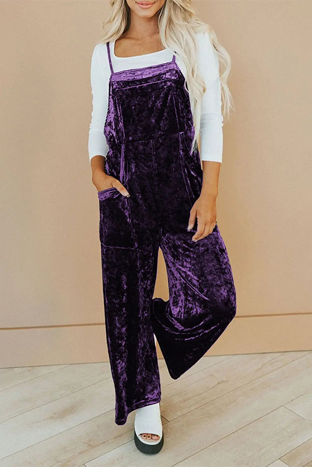 Tillandsia purple vintage thin straps side pockets velvet