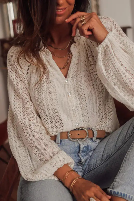 Timeless elegance lace blouse | women’s tops | fashionfitz