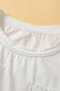 White Hollow Knit Splicing Keyhole Back Tunic Top - Fashionfitz