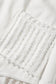 White Hollow Knit Splicing Keyhole Back Tunic Top - Fashionfitz