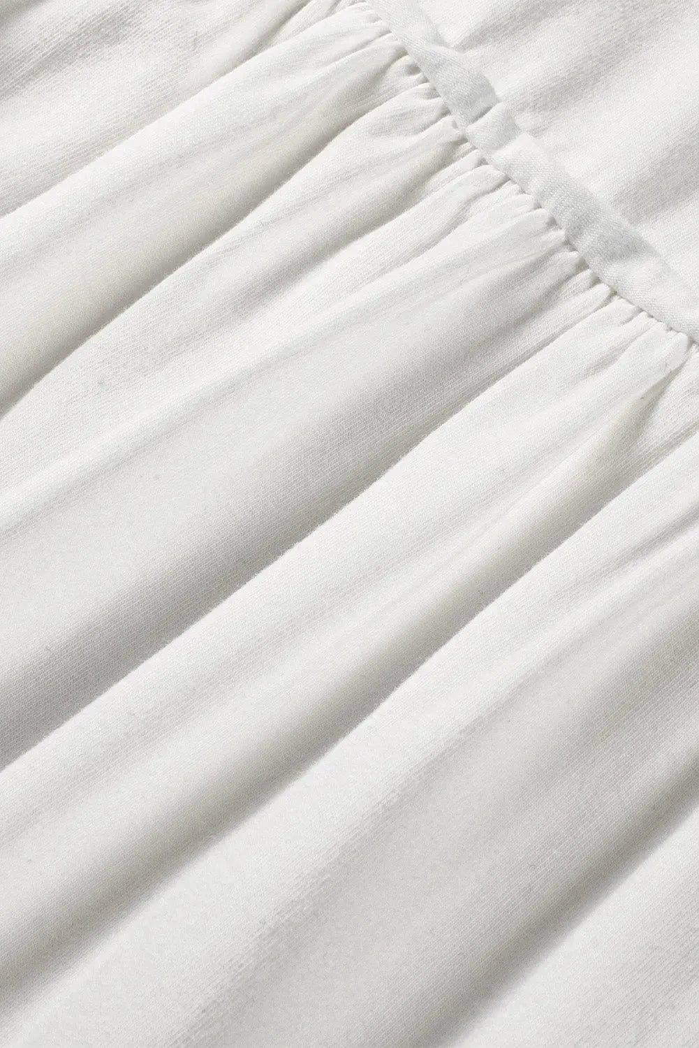 White Hollow Knit Splicing Keyhole Back Tunic Top - Fashionfitz