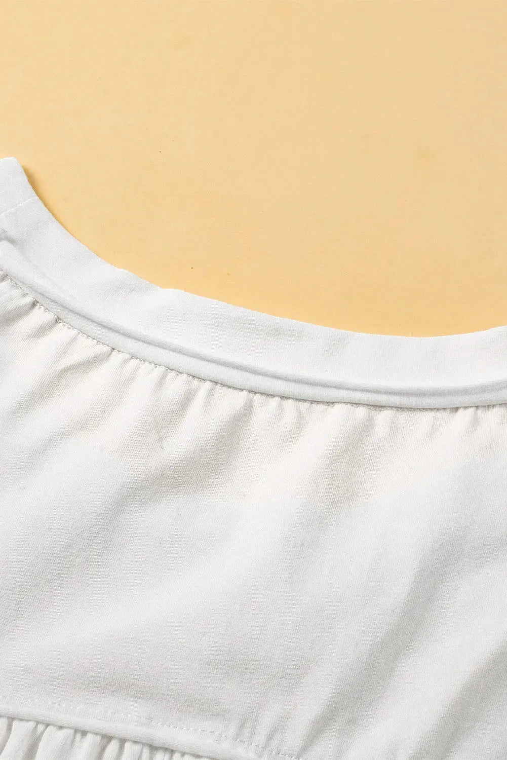 White Hollow Knit Splicing Keyhole Back Tunic Top - Fashionfitz