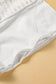White Hollow Knit Splicing Keyhole Back Tunic Top - Fashionfitz