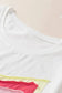 White Colorblock Star Patched Half Sleeve Oversized Tee - Fashionfitz