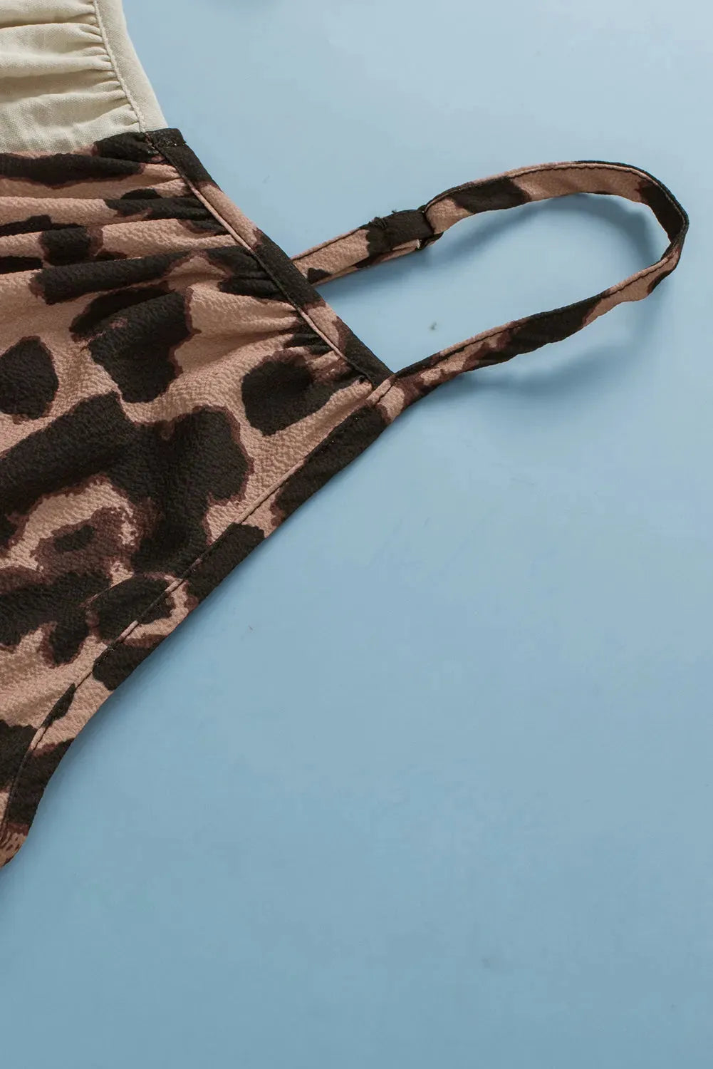 Khaki Leopard Strap Tank Top - Fashionfitz