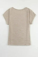 Flat lay back view of Smoke Gray Batwing Tee, highlighting its simple and comfortable design.