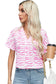 Zebra Rose V-Neck Blouse - Fashionfitz
