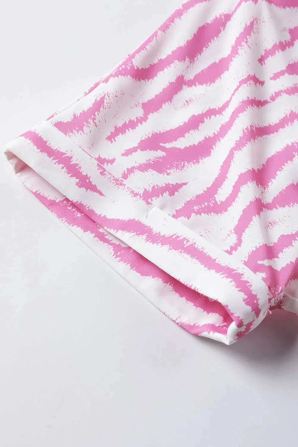Zebra Rose V-Neck Blouse - Fashionfitz