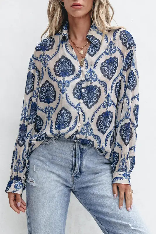 Tribal chic loose shirt | women’s boho shirts | fashionfitz