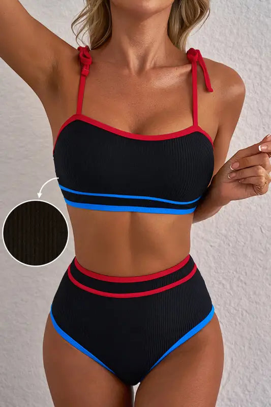 Triple tone high waist bikini