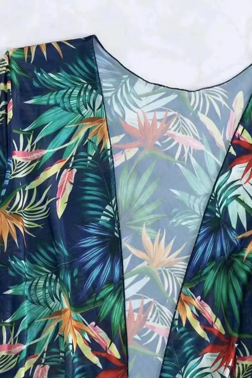 Tropical 3 pcs bikini set with cover up - bikinis