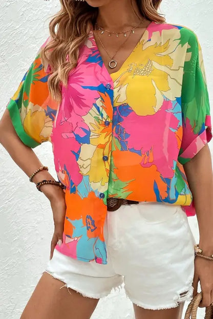 Tropical bloom shirt - multicolour / s / 100% polyester - shirts