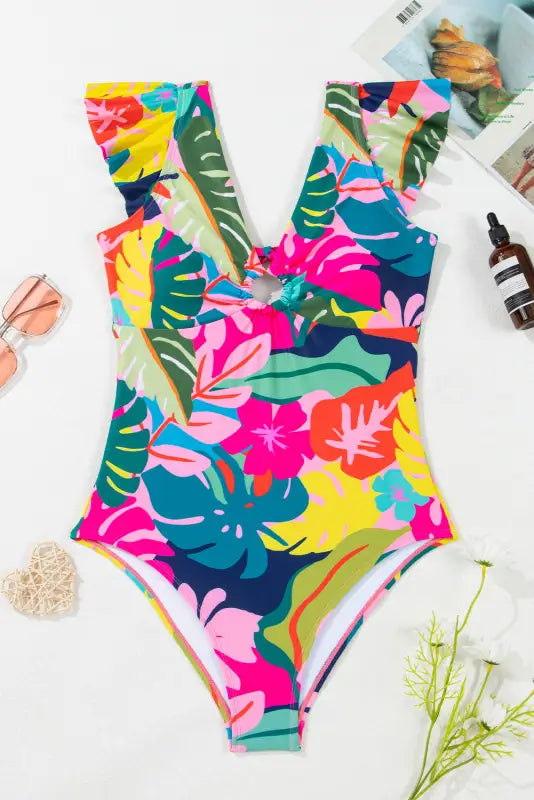 Tropical elegance one-piece swimsuit