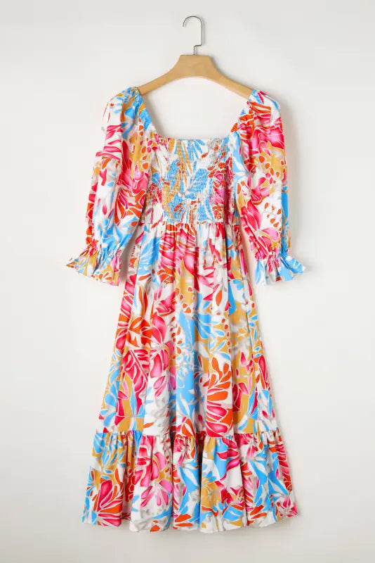 Tropical smocked maxi dress - floral dresses