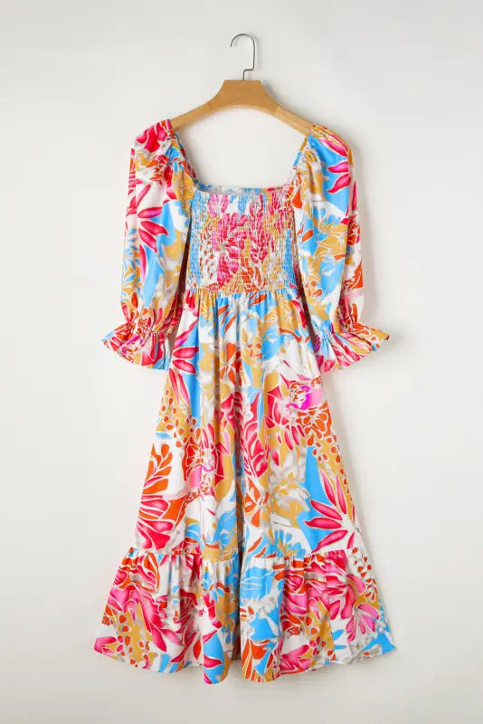 Tropical smocked maxi dress - floral dresses