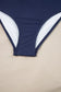 Tummy control tankini swimsuit - blue stripe