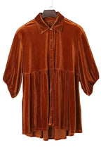 Tunic Babydoll Velvet Shirt - Fashionfitz